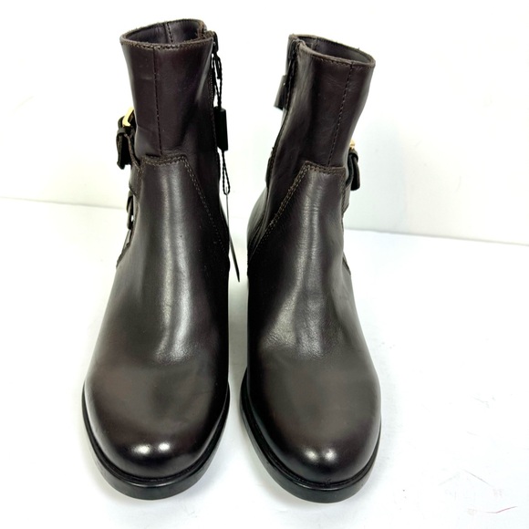 Emanuele Crasto Women’s Dark Brown Double Buckle Booties Made in Italy Sz 9 NEW - Picture 3 of 7